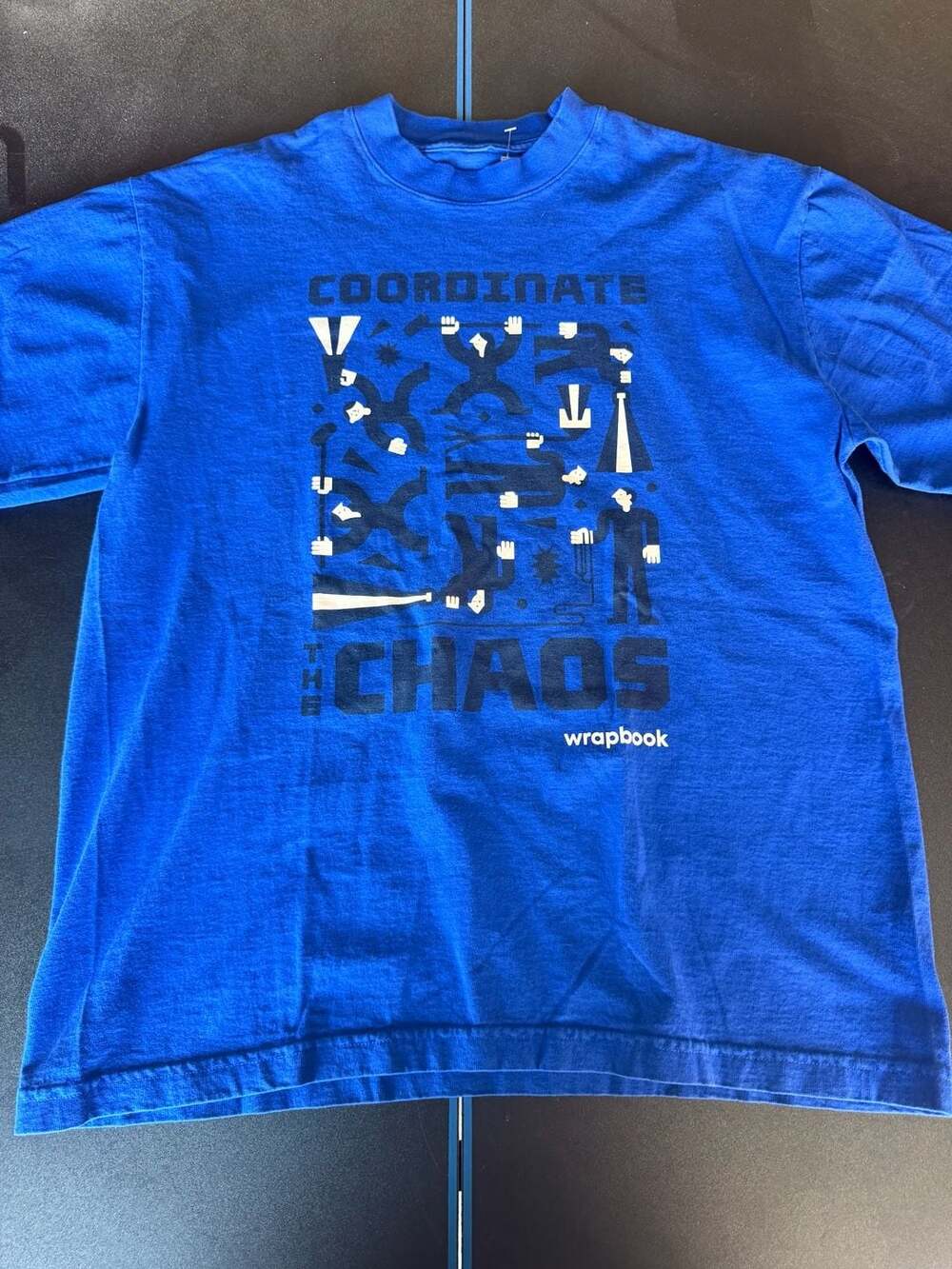 Wrapbook Coordinate The Chaos Graphic T-Shirt Blue Size M